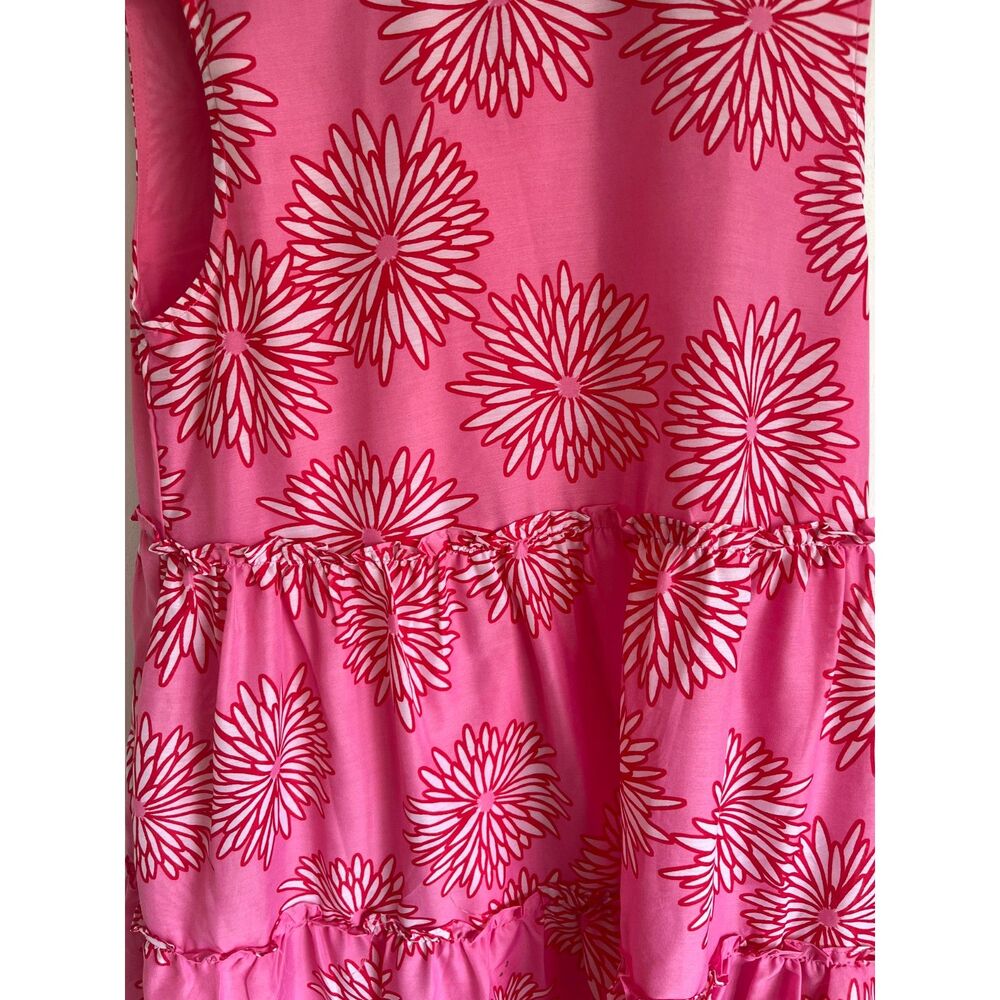 J. Marie Sleeveless Short Shift Dress SZ XS Pink & White Floral Pattern Feminine - Picture 2 of 7
